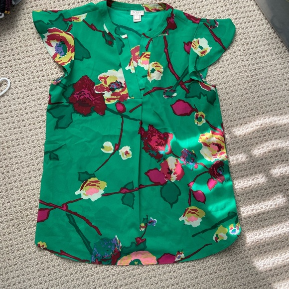 JCrew size 2 short sleeve blouse - Picture 1 of 4